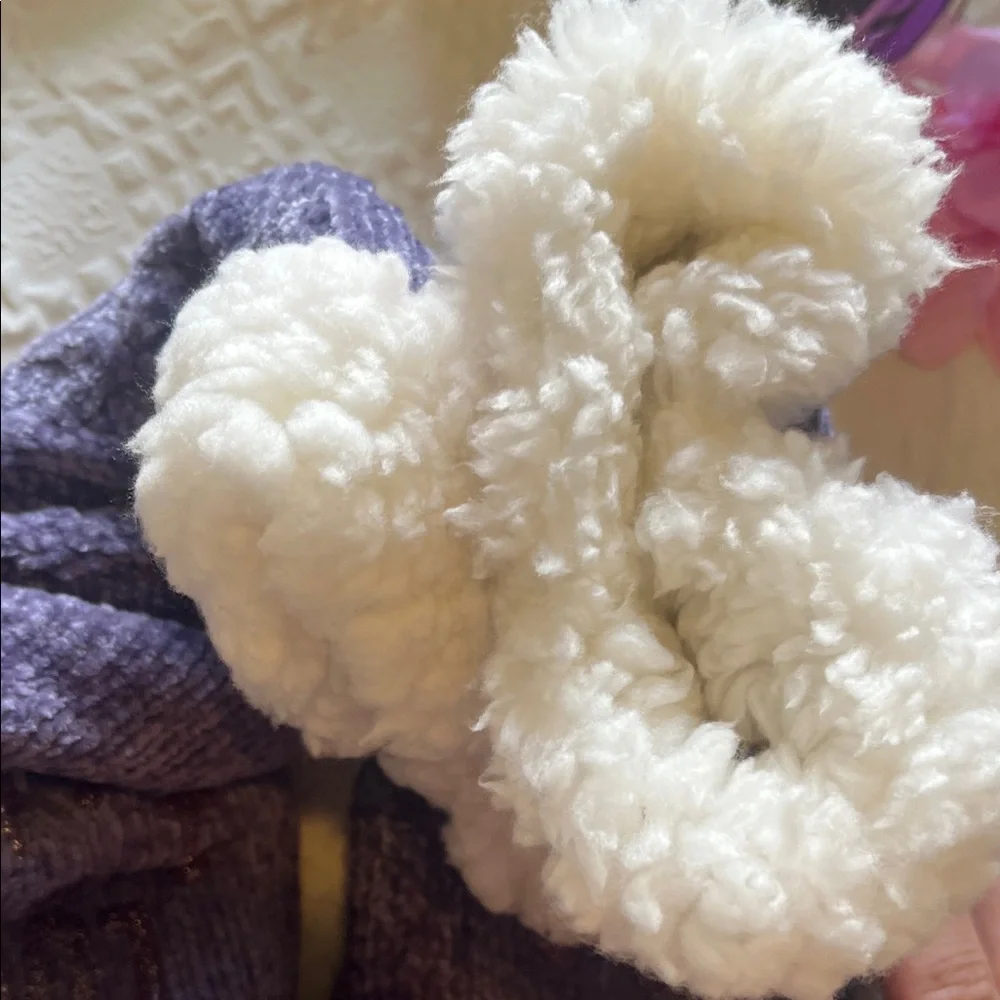 Cozy Purple Knit Slipper Socks